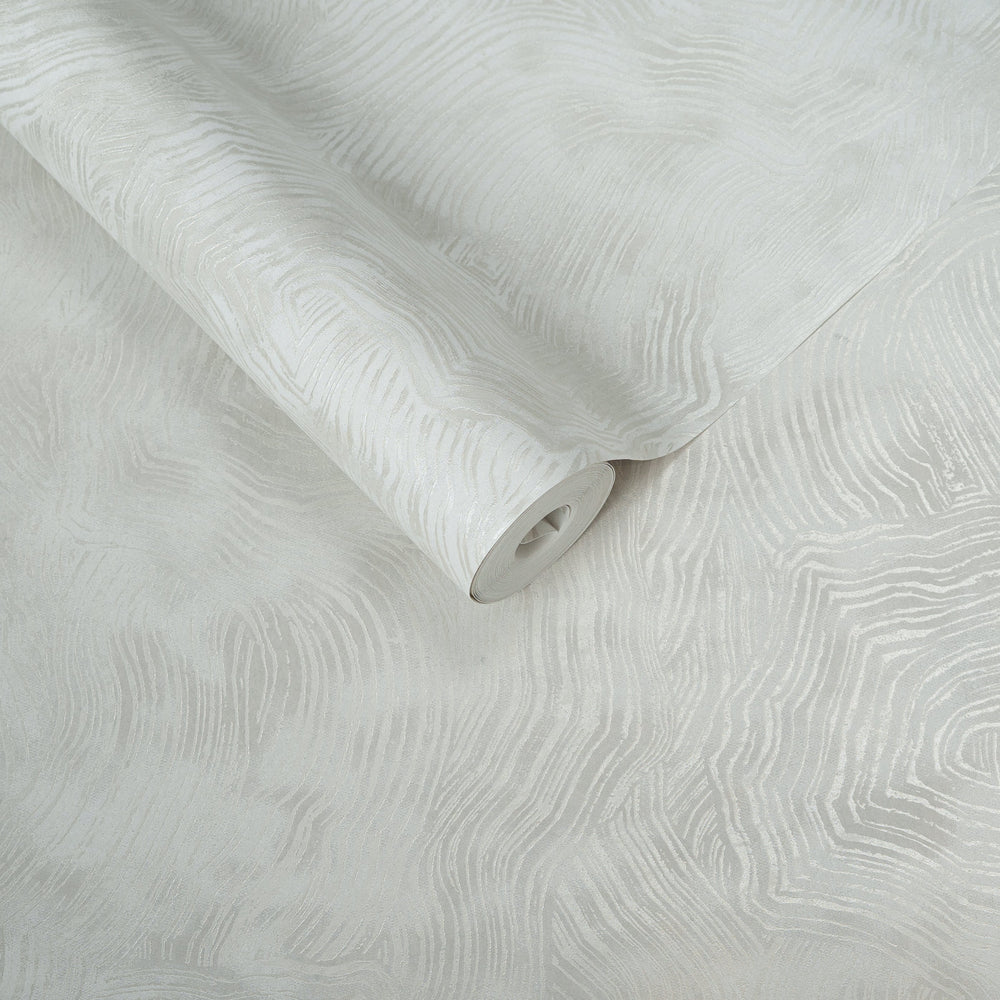 Papel de Colgadura Abstracto | Pearl White Organic Wood Wallpaper
