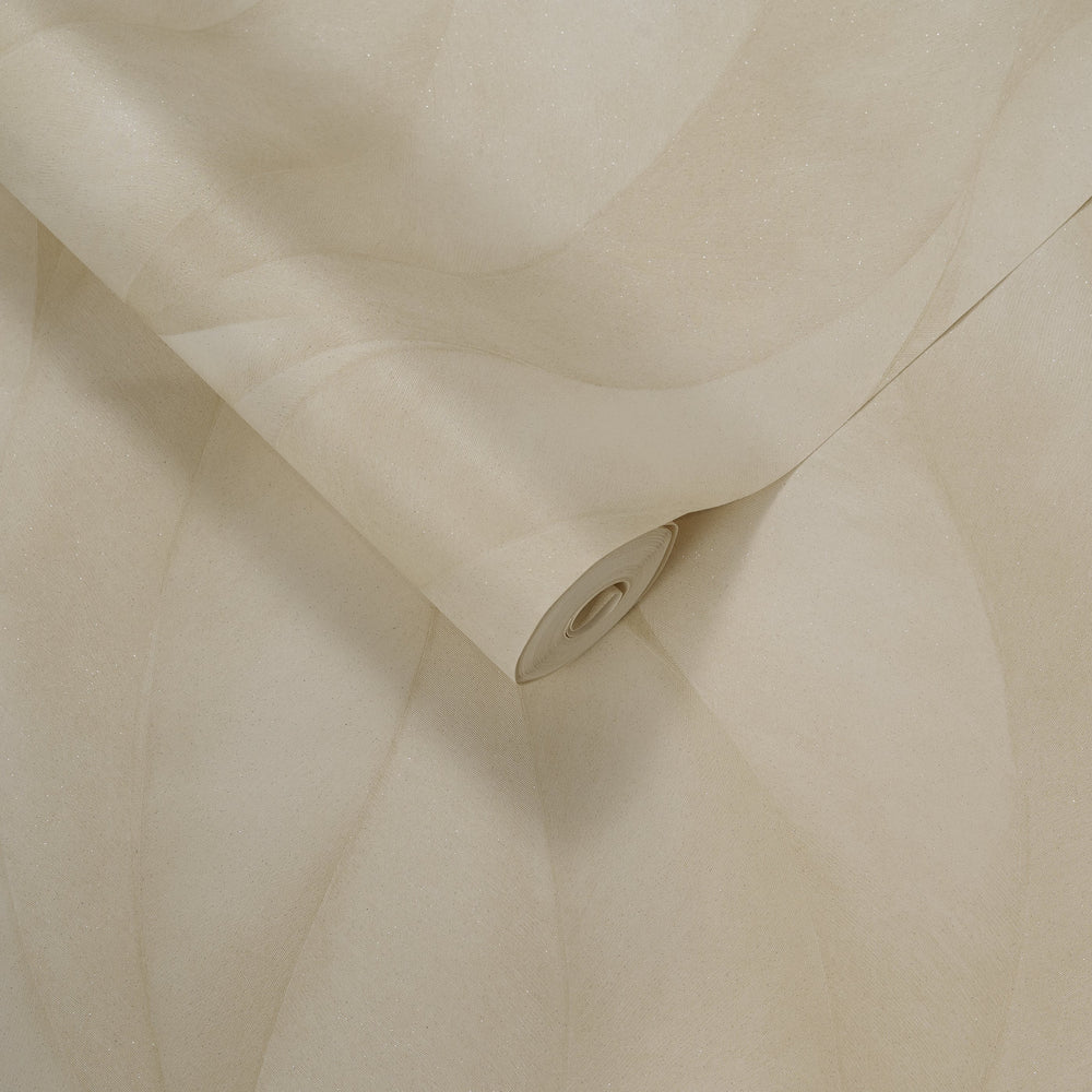 Papel de Colgadura Abstracto | Ivory Large Leaf Waves Wallpaper